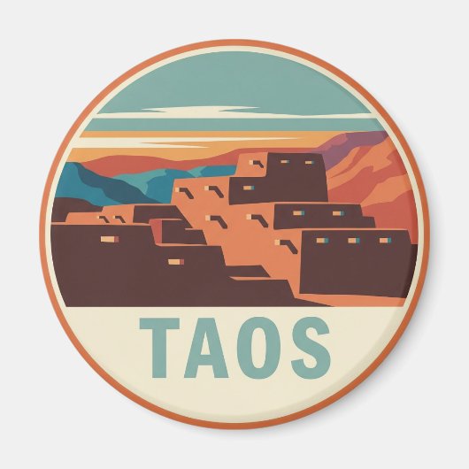 Taos Pueblo New Mexico Magneet (Voorkant)