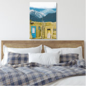 Taos Pueblo New Mexico Sangre de Cristo Mountains Canvas Afdruk (Insitu (Slaapkamer))