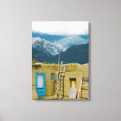 Taos Pueblo New Mexico Sangre de Cristo Mountains Canvas Afdruk (Voorkant)