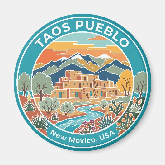 Taos Pueblo USA Magneet (Voorkant)