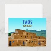 Taos Pueblos New Mexico  Flat Kaart (Voorkant / Achterkant)