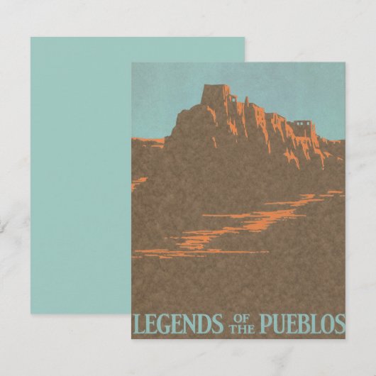  Taos Pueblos New Mexico, Reis Poster Kunst (Voorkant / Achterkant)