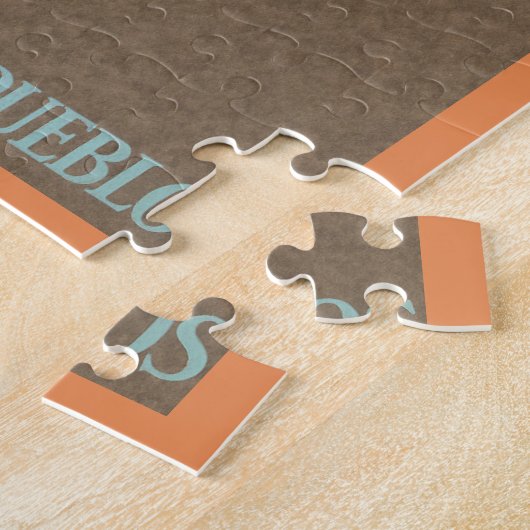  Taos Pueblos New Mexico, Reis Poster Kunst Legpuzzel (Zijkant)