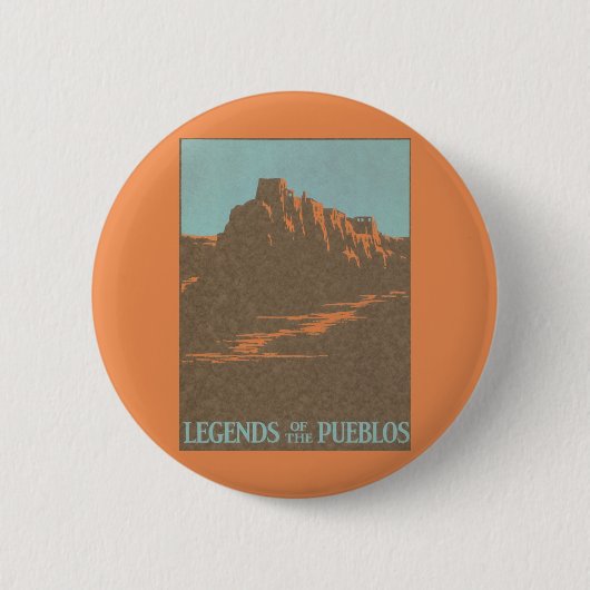 Taos Pueblos New Mexico, Reis Poster Kunst Ronde Button 5,7 Cm (Voorkant)
