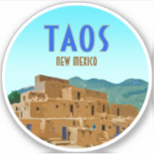 Taos Pueblos New Mexico  Sticker (Voorkant)