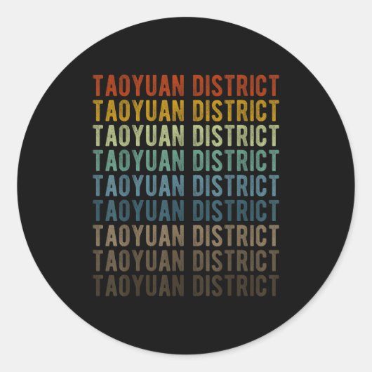 Taoyuan District City Taiwan Retro  Ronde Sticker (Voorkant)