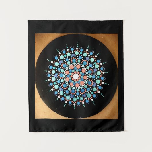 TAP 079 - Blue Shades Mandala - Tapestry Wandkleed (Voorkant)