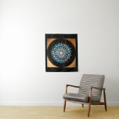 TAP 079 - Blue Shades Mandala - Tapestry Wandkleed (In situ)
