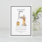 Tap & Beer Keg Backyard BBQ Party Kaart (Staand voorkant)