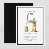 Tap & Beer Keg Backyard BBQ Party Kaart (Voorkant / Achterkant)