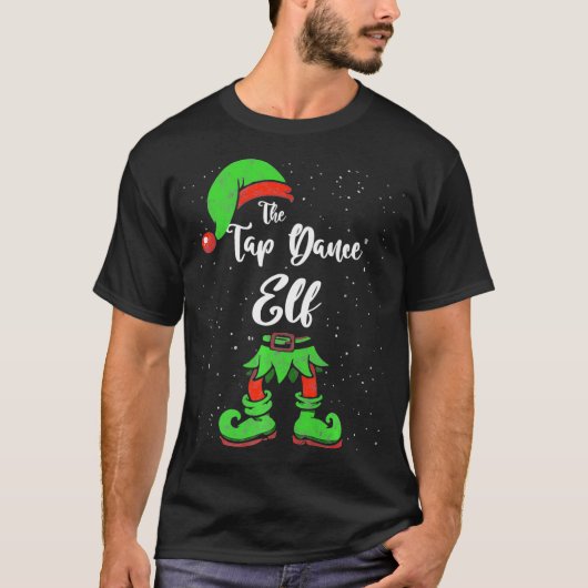 Tap Dance Elf Matching Family Kerstmis Pajama Cos. T-shirt (Voorkant)