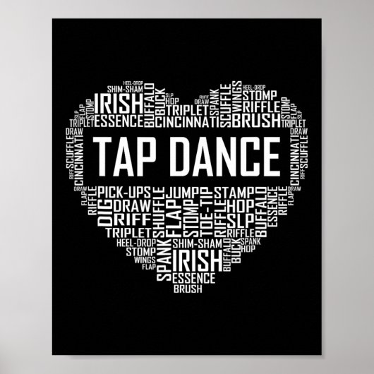 Tap Dance Heart Lover Gift Tap Dancer Gifts Dancin Poster (Voorkant)