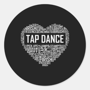 Tap Dance Heart Lover Gift Tap Dancer Gifts Dancin Ronde Sticker