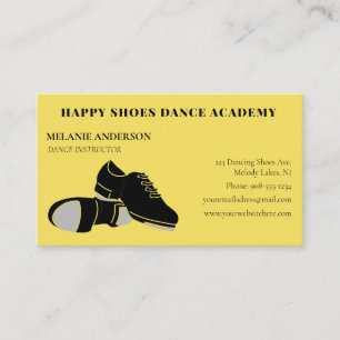 Tap Dance Lessons Instruction Gold Black Visitekaartje