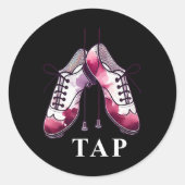 Tap Dance Lover Dansschoenen Competitie Danser T Ronde Sticker (Voorkant)