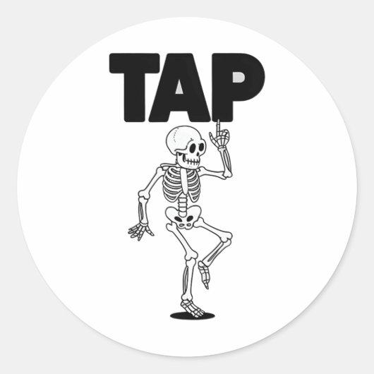 Tap Dance Lover Skeleton Dancing Teacher Dancer Ronde Sticker (Voorkant)