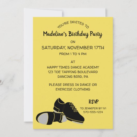 Tap Dance Shoes Dancing Theme Party Kaart (Voorkant)