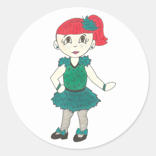 Tap Dance Studio Overweging Costume Dancer Girl Bl Ronde Sticker (Voorkant)