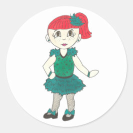 Tap Dance Studio Overweging Costume Dancer Girl Bl Ronde Sticker