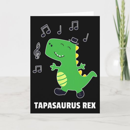 Tap Dance -tapasaurus Rex-dinosauriër Recital Cade Kaart (Voorkant)
