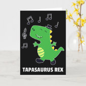 Tap Dance -tapasaurus Rex-dinosauriër Recital Cade Kaart (Gele Bloem)