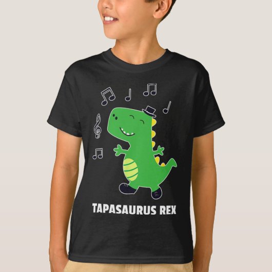 Tap Dance -tapasaurus Rex-dinosauriër Recital Cade T-shirt (Voorkant)