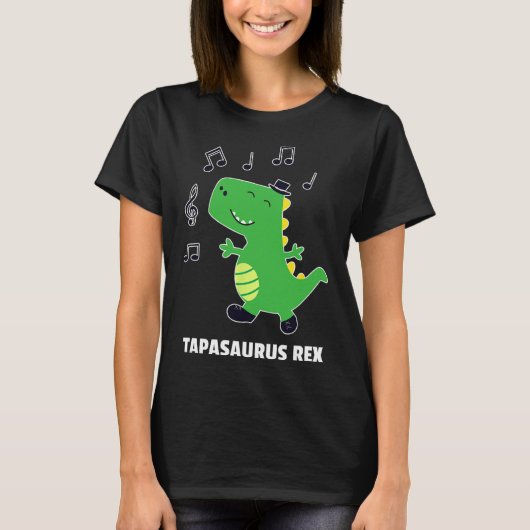 Tap Dance -tapasaurus Rex-dinosauriër Recital Cade T-shirt (Voorkant)