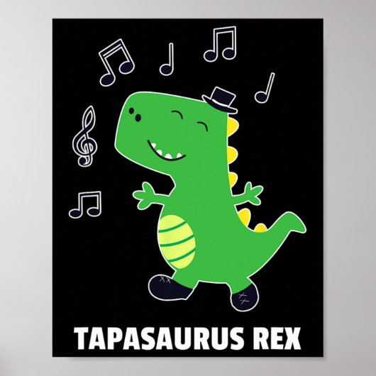 Tap Dance -tapasaurus Rex-dinosaurius Recital Cade Poster (Voorkant)