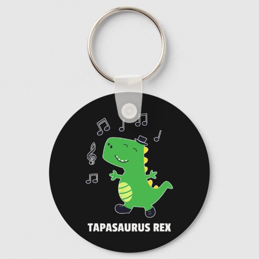 Tap Dance -tapasaurus Rex-dinosaurus Recital Cadea Sleutelhanger (Voorkant)