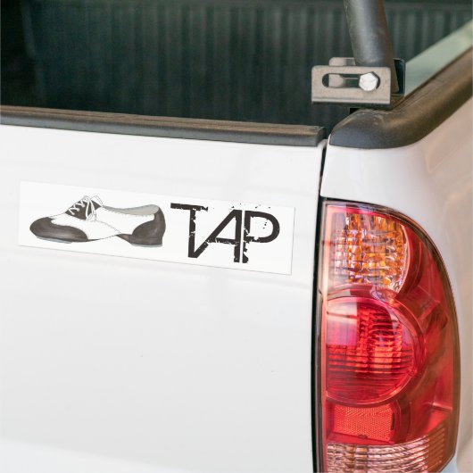 TAP Dance Teacher Black en White Oxford Shoe Gift Bumpersticker (Op Truck)