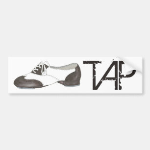 TAP Dance Teacher Black en White Oxford Shoe Gift Bumpersticker