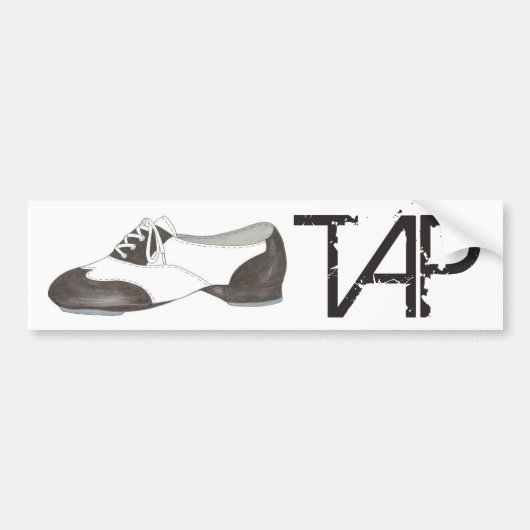 TAP Dance Teacher Black en White Oxford Shoe Gift Bumpersticker (Voorkant)