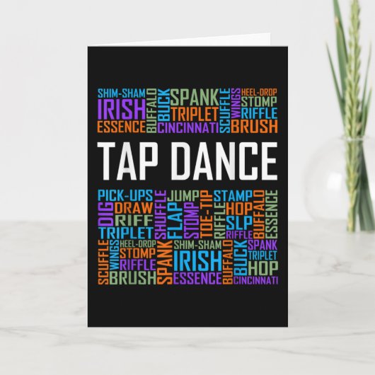 Tap Dance Words Lover Tap DancerDanser Teacher Kaart (Voorkant)
