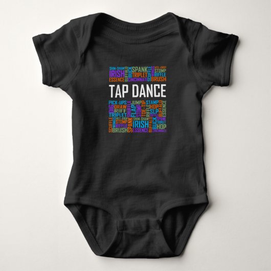 Tap Dance Words Lover Tap DancerDanser Teacher Romper (Voorkant)