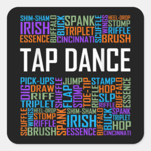 Tap Dance Words Lover Tap DancerDanser Teacher Vierkante Sticker