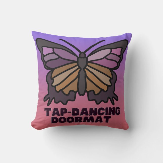 Tap Dancing Deurmat Minimalist Butterfly | grappig Kussen (Voorkant)