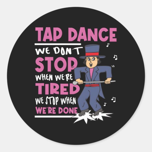 Tap Dans Verstopping Dans Tap Dansen Ronde Sticker (Voorkant)