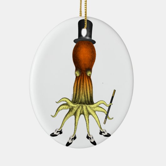 Tap Dansend Octopus, Squid Art, , mannelijk Keramisch Ornament (Rechts)