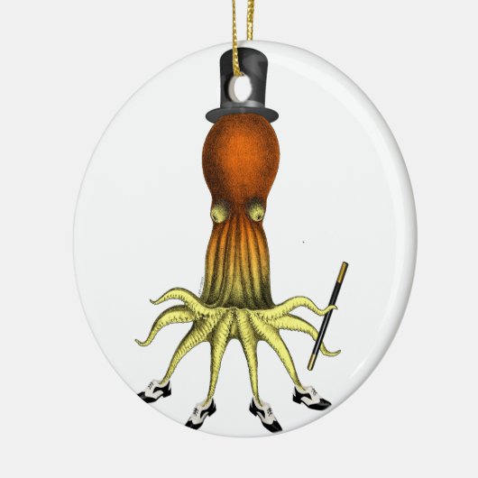 Tap Dansend Octopus, Squid Art, , mannelijk Keramisch Ornament (Links)