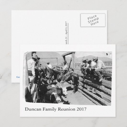 Tap Duncan Reunion Briefkaart (Voorkant / Achterkant)