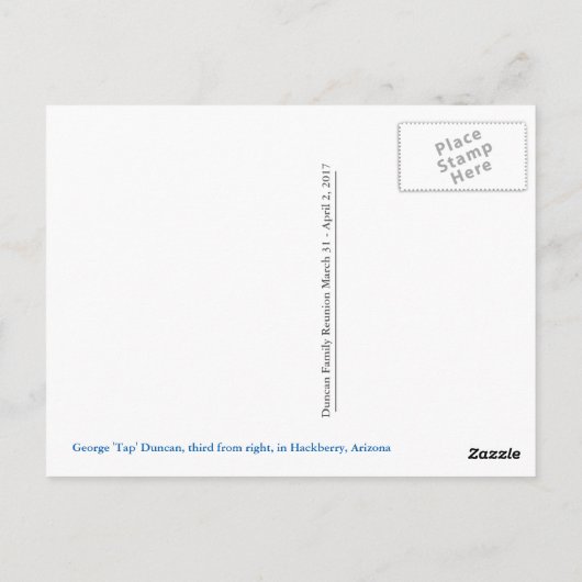 Tap Duncan Reunion Briefkaart (Achterkant)
