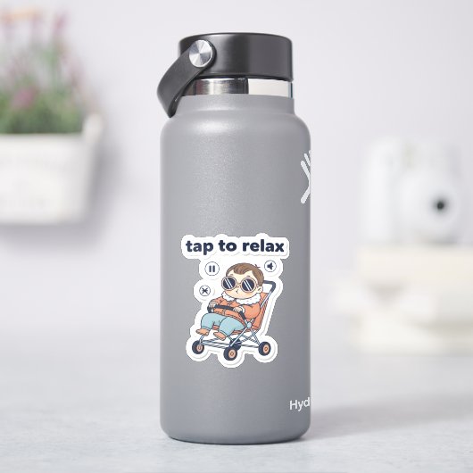 Tap to Relax Funny Baby Sticker  (HydroFlask)