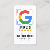 Tap to Review Google Review QR Code Google Ratings Visitekaartje (Voorkant)