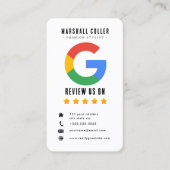 Tap to Review Google Review QR Code Google Ratings Visitekaartje (Voorkant)