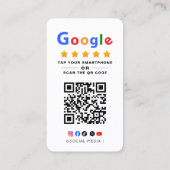 Tap to Review Google Review QR Code Google Ratings Visitekaartje (Achterkant)