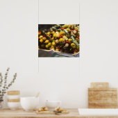 Tapas met gevulde olijven poster (Keuken)