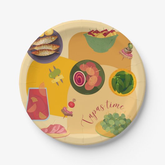 Tapas Tijd Papieren Bordje (Voorkant)