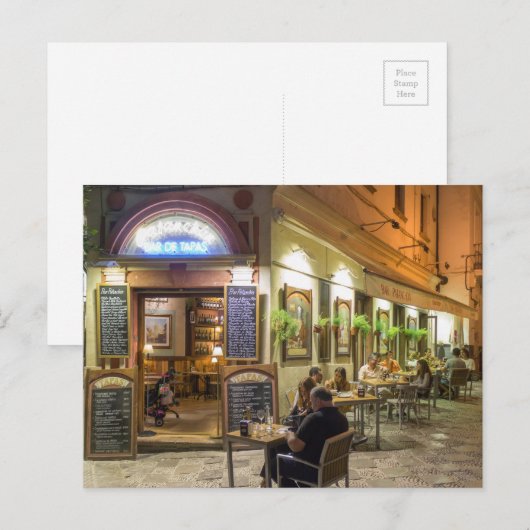 Tapasbar en restaurant briefkaart (Voorkant / Achterkant)