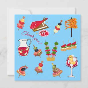 Tapasfeestje Bedankkaart