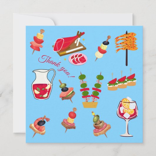 Tapasfeestje Bedankkaart (Voorkant)